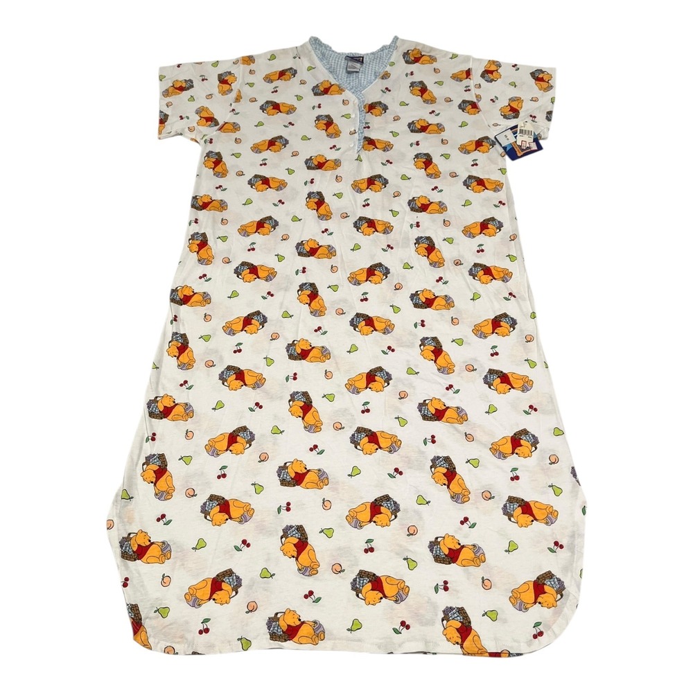 NWT Vintage Disney Winnie the Pooh 100 Acre Women's Cotton Nightgown Small